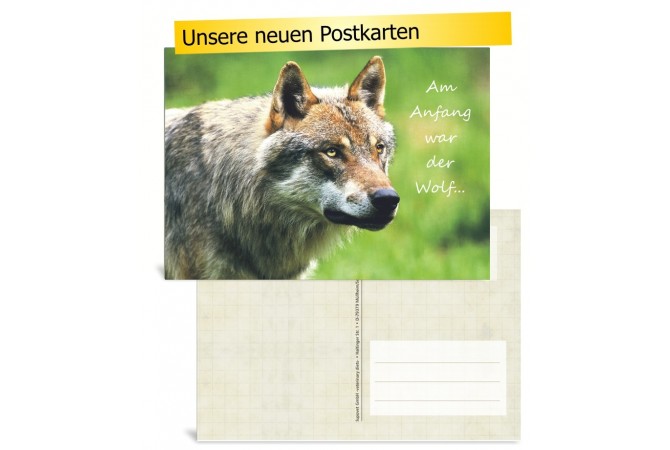 LupoVet-Postkarte "Am Anfang war der Wolf"