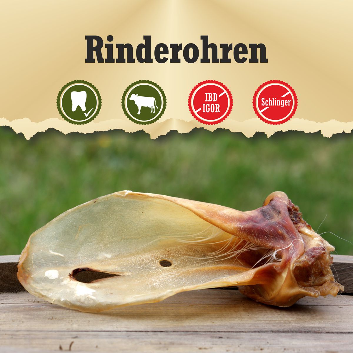 Rinderohren mit Muschel Rinderohren mit Muschel