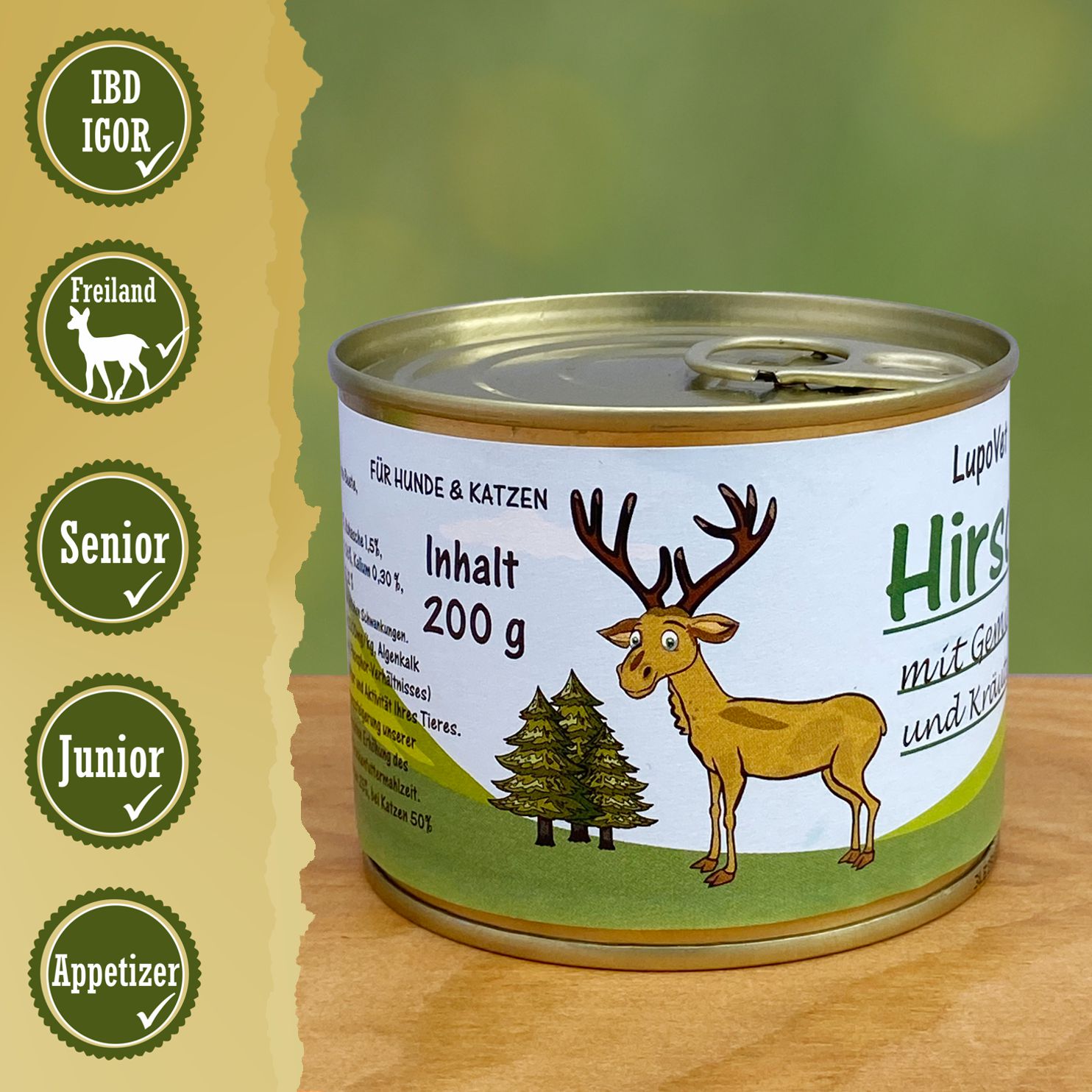 Neu! Hirsch an Gemüse