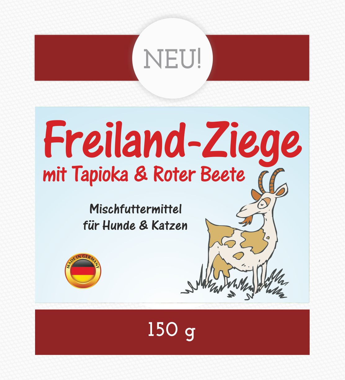 NEU! Ziege mit Tapioka & Roter Beete im 150g-Frischebeutel